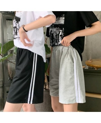 Five Points Sport Women Shorts 2023 Summer Loose Wide High Waist Shorts biker Casual Black Gray Striped Short Pants Oversized...