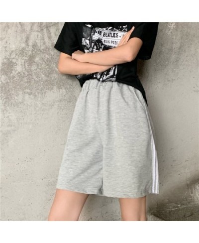 Five Points Sport Women Shorts 2023 Summer Loose Wide High Waist Shorts biker Casual Black Gray Striped Short Pants Oversized...