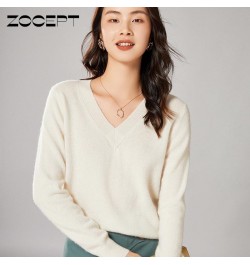 Autumn Winter 100% Merino Wool Women V-Neck Sweater Warm Soft Knitted Pullovers Femme Jumper Female Long Sleeve Sweaters $64....