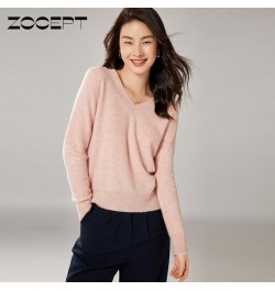 Autumn Winter 100% Merino Wool Women V-Neck Sweater Warm Soft Knitted Pullovers Femme Jumper Female Long Sleeve Sweaters $64....