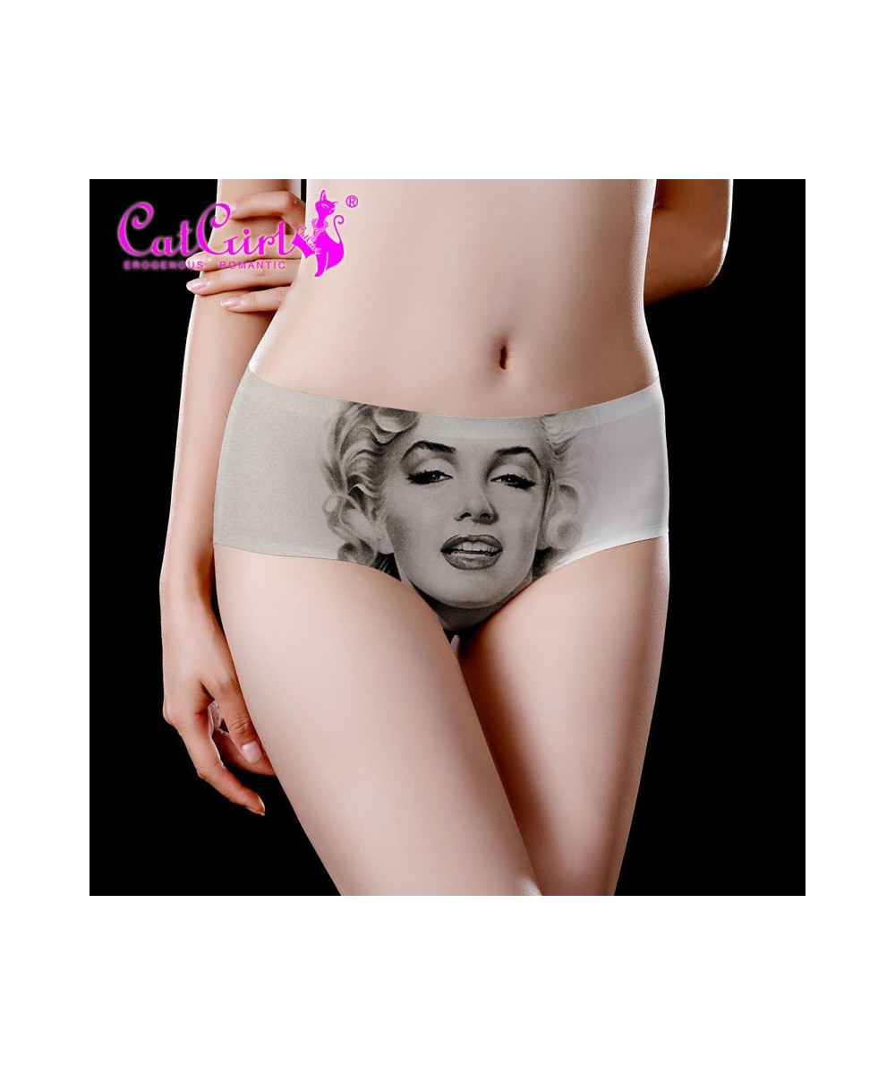 Graffiti Anime pattern Ice Silk Women's Tight Lingerie Seamless Panties Ultra-thin Panties Underwear Sexy Medium Waist Briefs...