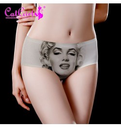 Graffiti Anime pattern Ice Silk Women's Tight Lingerie Seamless Panties Ultra-thin Panties Underwear Sexy Medium Waist Briefs...