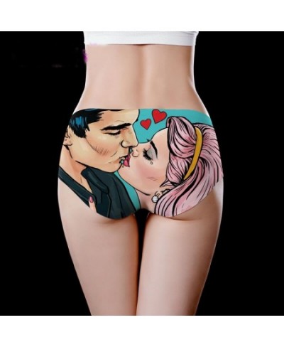 Graffiti Anime pattern Ice Silk Women's Tight Lingerie Seamless Panties Ultra-thin Panties Underwear Sexy Medium Waist Briefs...