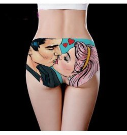 Graffiti Anime pattern Ice Silk Women's Tight Lingerie Seamless Panties Ultra-thin Panties Underwear Sexy Medium Waist Briefs...