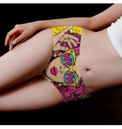 Graffiti Anime pattern Ice Silk Women's Tight Lingerie Seamless Panties Ultra-thin Panties Underwear Sexy Medium Waist Briefs...