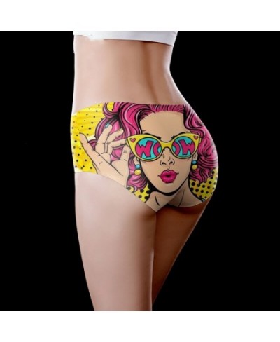 Graffiti Anime pattern Ice Silk Women's Tight Lingerie Seamless Panties Ultra-thin Panties Underwear Sexy Medium Waist Briefs...