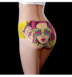 Graffiti Anime pattern Ice Silk Women's Tight Lingerie Seamless Panties Ultra-thin Panties Underwear Sexy Medium Waist Briefs...