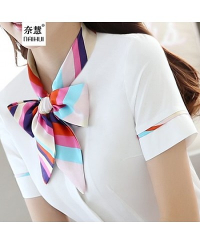 Women Bow Tie Blouse Fashion Spring short Sleeve blusa Tops Chinese Style Female Office ruffle Shirts Elegant Design Work Wea...