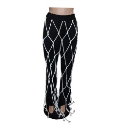 Fashion Women Pants Bandage Cross Flare Pants Streetwear Cargo Summer 2023 Clothes For Women Outfit $64.91 - Pants & Capris