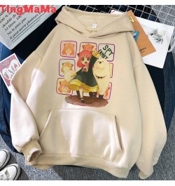 Japanese Anime Spy X Family Hoodies Women Kawaii Cartoon Winter Warm Clothes Khaki Streetwear Unisex Tops Sweatshirts Female ...