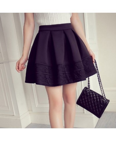 2023 Spring Autumn Empire Mini Ball Gown Lace Patchwork Skirt with Inside Pants Women Jupe femme Falda de las mujeres $38.22 ...