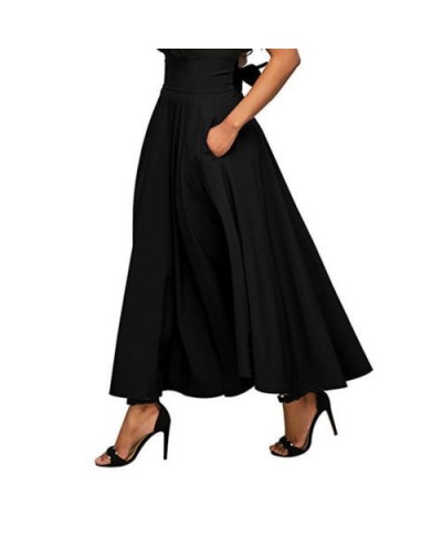 Fashion Women's Ladies Solid Color Bandage Pleated Cocktail Party High Waist Summer A Line Skirts With Pocket $29.96 - Skirts