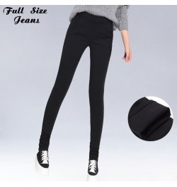 Sexy Tall 90'S Girl Stretchy Skinny Black Jeans Fleece Mom Winter High Elastic Waist Slim Warm Velvet Extra Long Pencil Pants...