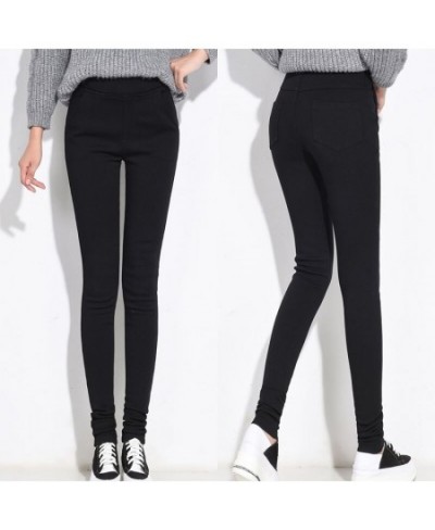 Sexy Tall 90'S Girl Stretchy Skinny Black Jeans Fleece Mom Winter High Elastic Waist Slim Warm Velvet Extra Long Pencil Pants...