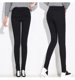 Sexy Tall 90'S Girl Stretchy Skinny Black Jeans Fleece Mom Winter High Elastic Waist Slim Warm Velvet Extra Long Pencil Pants...