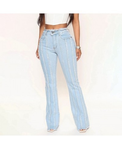 2023 Stretch Jeans Women's Vintage Fashion High Waist Flare Jeans Women Slim Spliced Bell Bottom Streetwear Wash Denim Trouse...