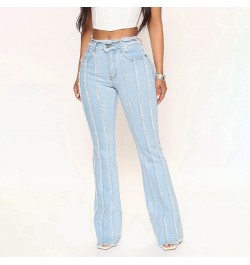 2023 Stretch Jeans Women's Vintage Fashion High Waist Flare Jeans Women Slim Spliced Bell Bottom Streetwear Wash Denim Trouse...