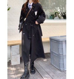 Women's Black Windbreaker Coat Mid-length Female Latest Elegant Spring Autumn Trench Coat Office Lady Preppy JK Long Coat Wom...