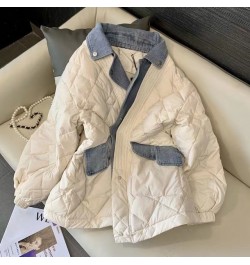 Winter Clothes Women Jacket Fake Two Denim Coat Korean Chic Patchwork Loose Oversized Parka Thin Street Clothe wore $62.92 - ...