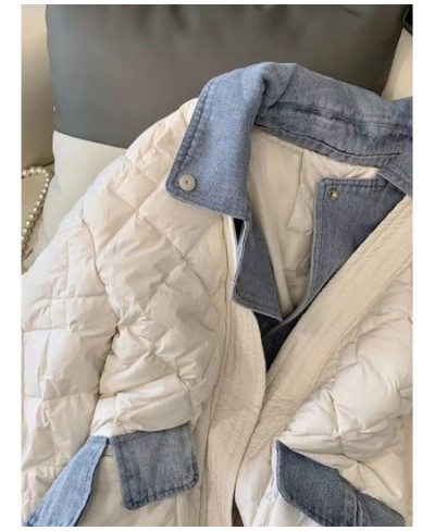 Winter Clothes Women Jacket Fake Two Denim Coat Korean Chic Patchwork Loose Oversized Parka Thin Street Clothe wore $62.92 - ...