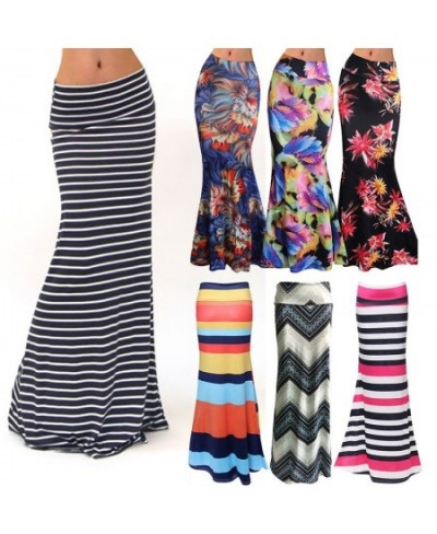 S-3xl Spring Elastic High-waist Long Pencil Skirt For Women 2023 Printed Pencil Maxi Skirt Faldas Largas Mujer Para Fiesta $2...