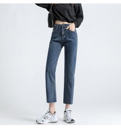 Jeans Women Loose High Waist Straight High Waist Pants Solid Color Wide Legs Retro Loose Women's Denim Trousers Thin Section ...