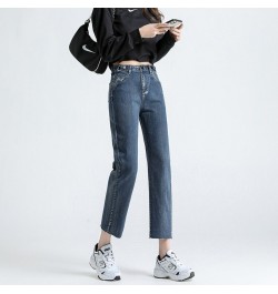 Jeans Women Loose High Waist Straight High Waist Pants Solid Color Wide Legs Retro Loose Women's Denim Trousers Thin Section ...