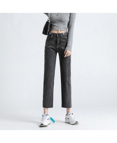 Jeans Women Loose High Waist Straight High Waist Pants Solid Color Wide Legs Retro Loose Women's Denim Trousers Thin Section ...