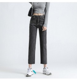 Jeans Women Loose High Waist Straight High Waist Pants Solid Color Wide Legs Retro Loose Women's Denim Trousers Thin Section ...