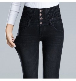 Women Winter velvet Jeans High Waisted jeans Skinny Pants Elastic Waist Casual Jeans For Women Warm Jeans woman jeans $49.61 ...