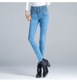 Women Winter velvet Jeans High Waisted jeans Skinny Pants Elastic Waist Casual Jeans For Women Warm Jeans woman jeans $49.61 ...