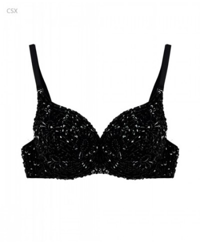 Sexy Women's Beaded Sequins Embellished Chrysanthemum Bra B/ C Cup Belly Dance Underwear Push Up 63 $28.59 - Underwear