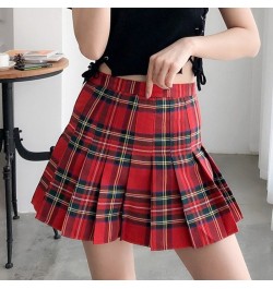 Green Plaid Summer Women Skirt Side Button High Waist Stitching Student Pleated Skirts Female Cute Sweet Mini Skirt $71.79 - ...