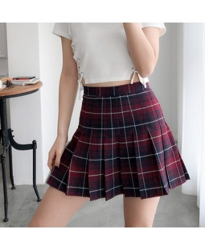 Green Plaid Summer Women Skirt Side Button High Waist Stitching Student Pleated Skirts Female Cute Sweet Mini Skirt $71.79 - ...