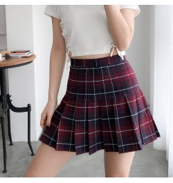 Green Plaid Summer Women Skirt Side Button High Waist Stitching Student Pleated Skirts Female Cute Sweet Mini Skirt $71.79 - ...