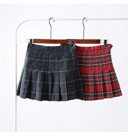 Green Plaid Summer Women Skirt Side Button High Waist Stitching Student Pleated Skirts Female Cute Sweet Mini Skirt $71.79 - ...