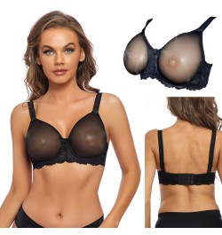 LACE Pocket Bra for Silicone Breastforms Mastectomy Crossdresser Cosplay $44.72 - Underwear