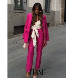 2023 Ladies Blazer Pants Suit OL Slim Fit Blazer In Lace+Lace Fabric Straight-leg Pants Basic Causal Outfits $98.94 - Suits &...