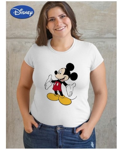 Plus Size Mickey Mouse Graphic T Shirts Aesthetic Clothes Round Neck Top for Ladies Stretch Fabric Y2K Fashion Drop Ship $18....