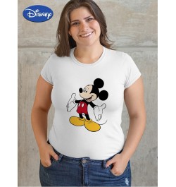 Plus Size Mickey Mouse Graphic T Shirts Aesthetic Clothes Round Neck Top for Ladies Stretch Fabric Y2K Fashion Drop Ship $18....