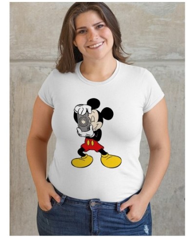 Plus Size Mickey Mouse Graphic T Shirts Aesthetic Clothes Round Neck Top for Ladies Stretch Fabric Y2K Fashion Drop Ship $18....