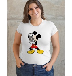 Plus Size Mickey Mouse Graphic T Shirts Aesthetic Clothes Round Neck Top for Ladies Stretch Fabric Y2K Fashion Drop Ship $18....