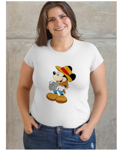 Plus Size Mickey Mouse Graphic T Shirts Aesthetic Clothes Round Neck Top for Ladies Stretch Fabric Y2K Fashion Drop Ship $18....