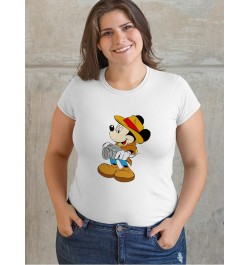 Plus Size Mickey Mouse Graphic T Shirts Aesthetic Clothes Round Neck Top for Ladies Stretch Fabric Y2K Fashion Drop Ship $18....