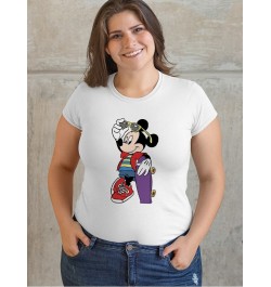 Plus Size Mickey Mouse Graphic T Shirts Aesthetic Clothes Round Neck Top for Ladies Stretch Fabric Y2K Fashion Drop Ship $18....