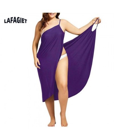 Plus Size Women Beach Dress Loose Bikini Cover Up Summer Swim Vestidos Playa 5XL Sling Dress For Women Solid Large Ladies Dre...