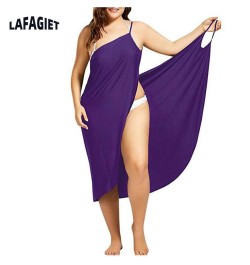 Plus Size Women Beach Dress Loose Bikini Cover Up Summer Swim Vestidos Playa 5XL Sling Dress For Women Solid Large Ladies Dre...