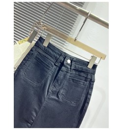 Early Spring 2023 New Vintage Denim Skirt Women's All-matching Mid-Length Design Elastic Slimming Slim Fit Fishtail Skirt $64...