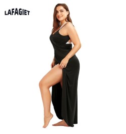 Plus Size Women Beach Dress Loose Bikini Cover Up Summer Swim Vestidos Playa 5XL Sling Dress For Women Solid Large Ladies Dre...