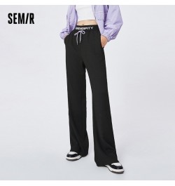 Casual Pants Women Texture Pants Ins Trend 2023 Spring New Color Contrast Letter Wide Leg Pants Trend $46.10 - Bottoms